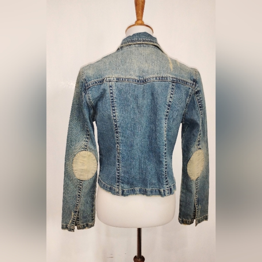 Distressed Mudd Denim Jacket - image 4
